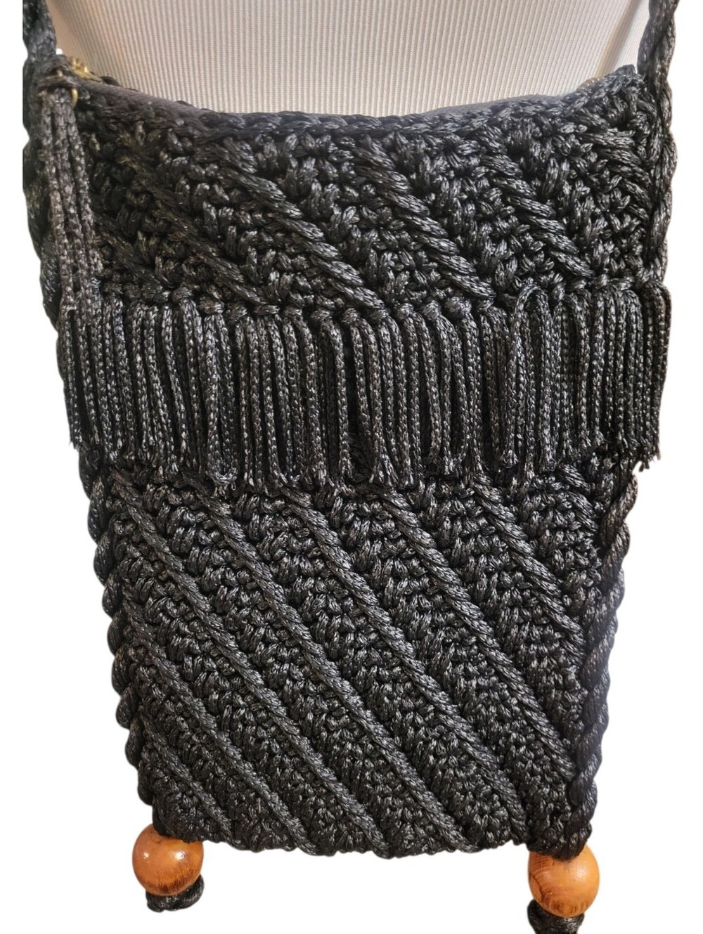 Vintage Bohemian Style Macrame Shoulder Bag - Picture 2 of 8